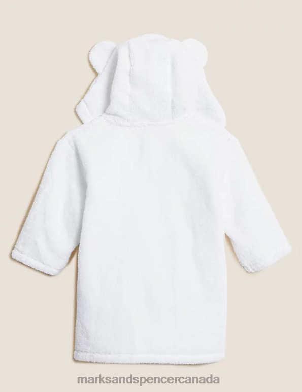 Baby White Accessories Marks & Spencer Pure Cotton Hooded Bathrobe 20VTD7796 - Marks and Spencer online