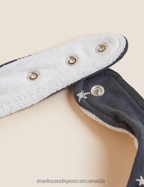 Marks and Spencer near me - Baby Black Mix Clothing Marks & Spencer 2pk Adaptive Pure Cotton Dribble Bibs 20VTD7793