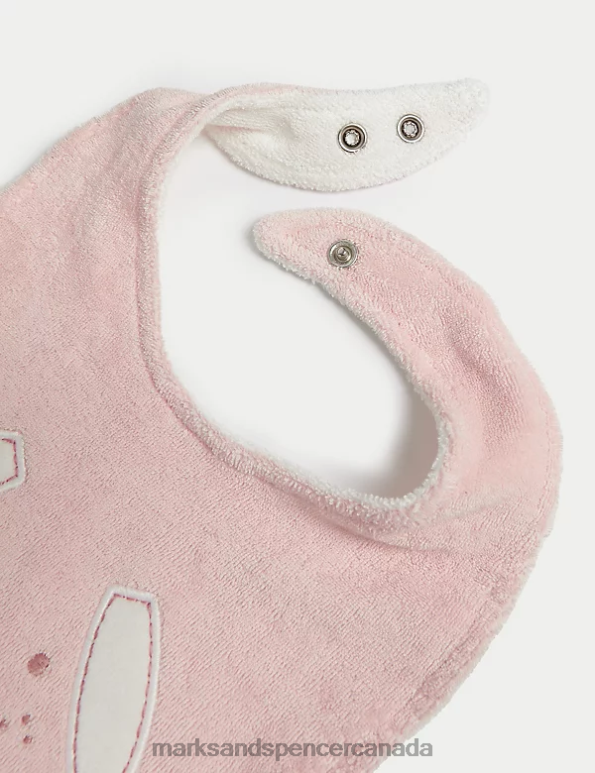 Marks and Spencer near me - Baby Light Pink Mix Clothing Marks & Spencer 2pk Cotton Rich Bunny Dribble Bibs 20VTD7674