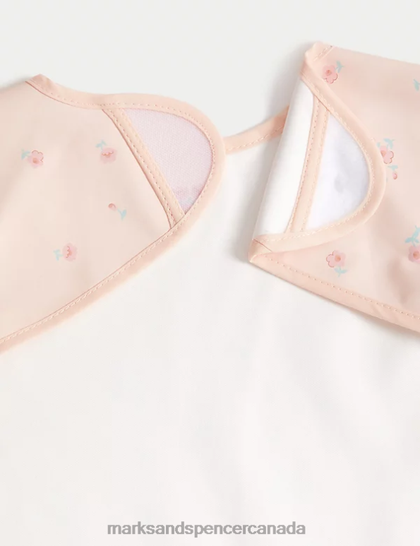 Baby Light Pink Mix Clothing Marks & Spencer Floral Feeding Bib 20VTD7631 - Marks and Spencer outlet