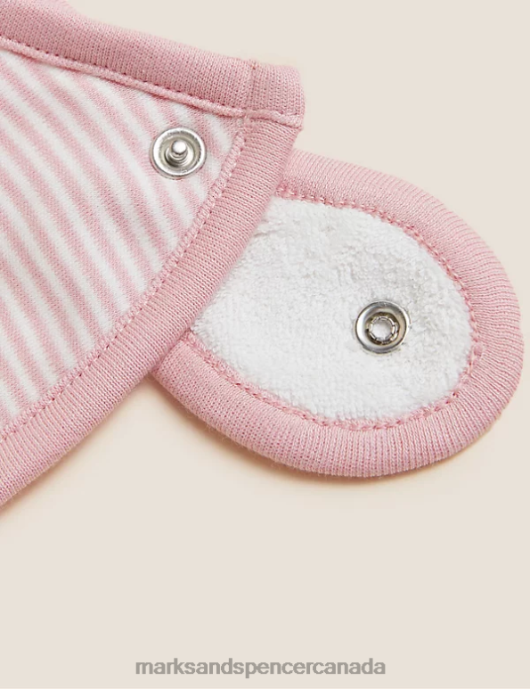 Marks and Spencer sale - Baby Pink Mix Clothing Marks & Spencer 5pk Cotton Rich Printed Dribble Bibs 20VTD7701