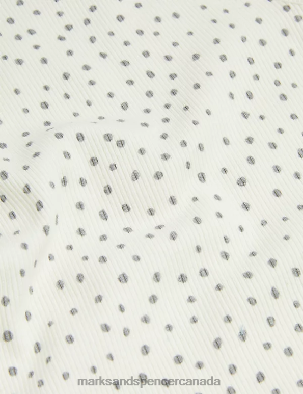 Marks and Spencer Canada - Baby Ivory Mix Clothing Marks & Spencer Cotton Rich Dash Print Bodysuit 20VTD7416