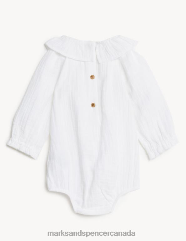Marks and Spencer sale - Baby Ivory Mix Clothing Marks & Spencer Pure Cotton Frill Bee Bodysuit 20VTD7788