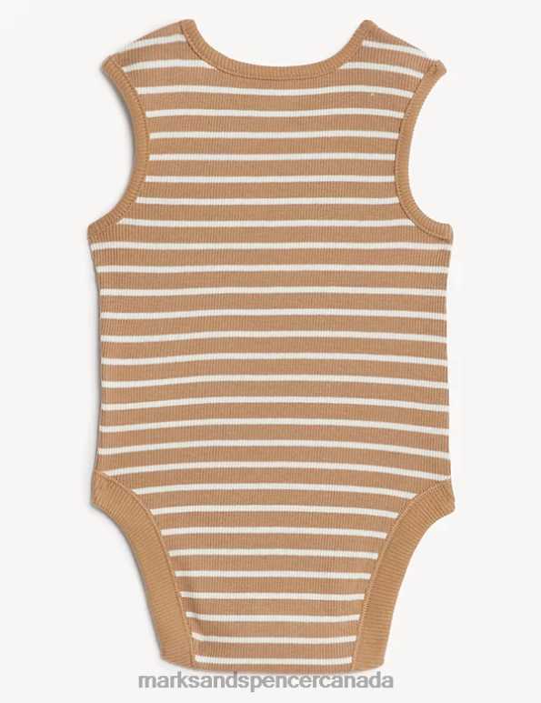 Marks and Spencer Canada - Baby Multi Clothing Marks & Spencer 3pk Cotton Rich Striped Bodysuits 20VTD7483
