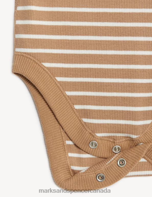 Marks and Spencer Canada - Baby Multi Clothing Marks & Spencer 3pk Cotton Rich Striped Bodysuits 20VTD7483