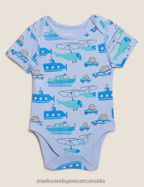 Baby Multi Clothing Marks & Spencer 3pk Pure Cotton Animal Bodysuits 20VTD7293 - Marks and Spencer Canada locations