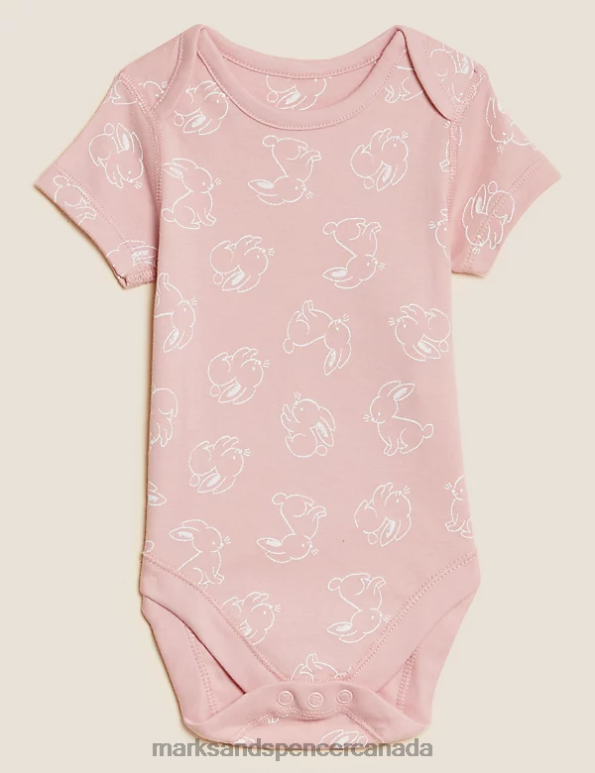 Marks and Spencer sale - Baby Pink Mix Clothing Marks & Spencer 7pk Pure Cotton Bodysuits 20VTD7638