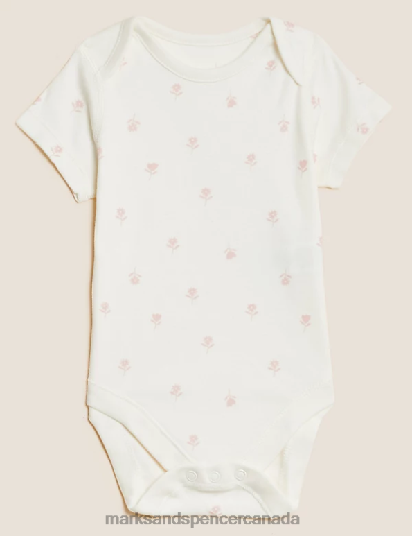 Marks and Spencer sale - Baby Pink Mix Clothing Marks & Spencer 7pk Pure Cotton Bodysuits 20VTD7638