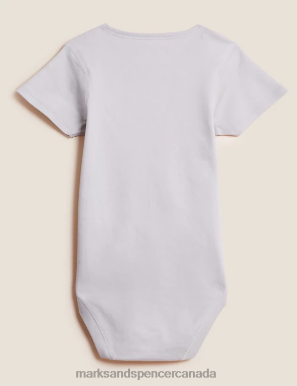 Baby Silver Grey Clothing Marks & Spencer Adaptive Pure Cotton Bodysuit 20VTD7797 - Marks and Spencer online