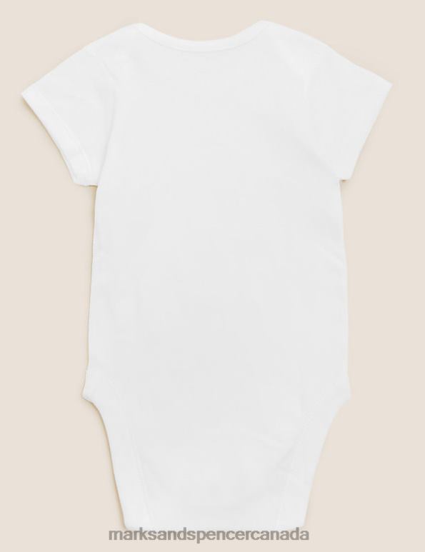Marks and Spencer Canada - Baby White Clothing Marks & Spencer 10pk Pure Cotton Short Sleeve Bodysuits 20VTD10