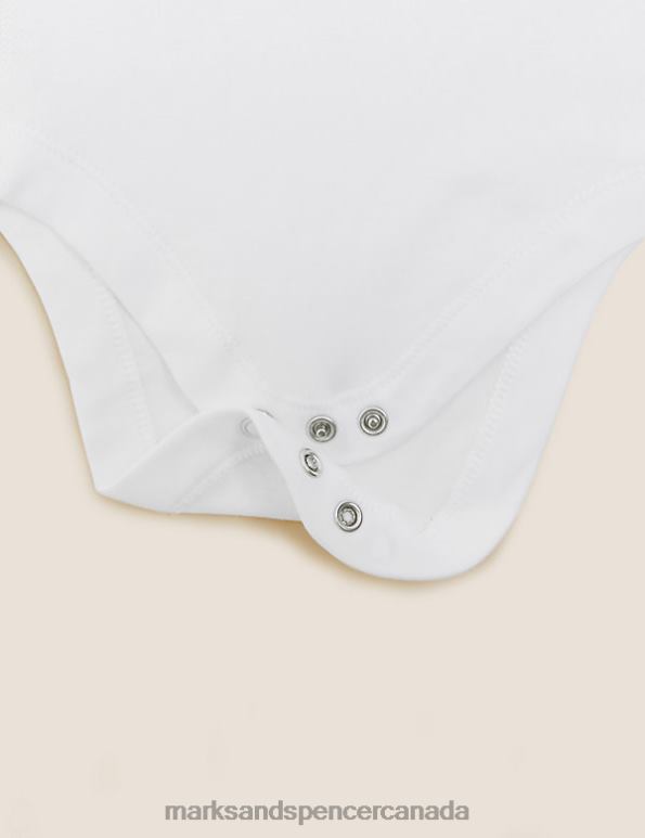 Marks and Spencer Canada - Baby White Clothing Marks & Spencer 10pk Pure Cotton Short Sleeve Bodysuits 20VTD10