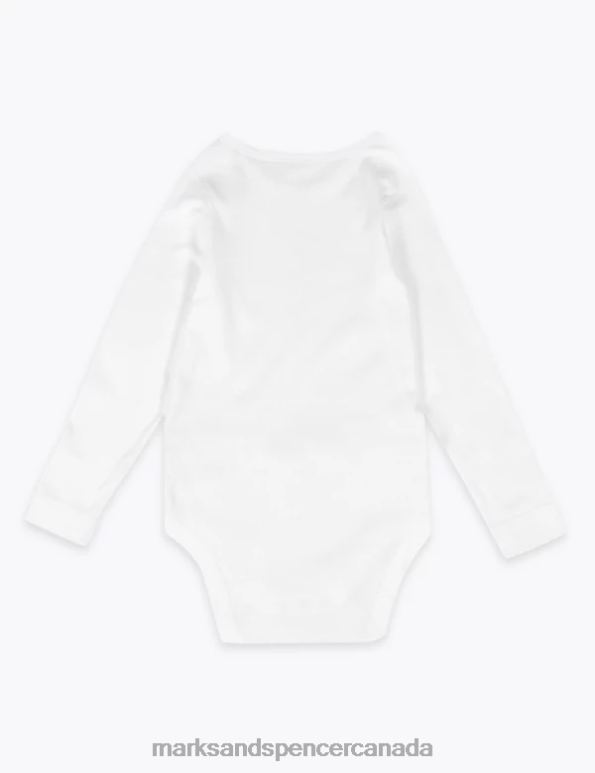 Baby White Clothing Marks & Spencer Adaptive Pure Cotton Bodysuit 20VTD7466 - Marks and Spencer Canada locations
