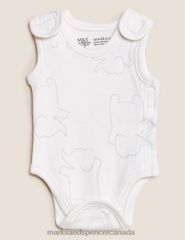 Marks and Spencer sale - Baby White Mix Clothing Marks & Spencer 3pk Pure Cotton Premature Bodysuits 20VTD7503