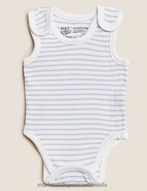 Marks and Spencer sale - Baby White Mix Clothing Marks & Spencer 3pk Pure Cotton Premature Bodysuits 20VTD7503