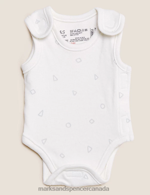 Marks and Spencer sale - Baby White Mix Clothing Marks & Spencer 3pk Pure Cotton Premature Bodysuits 20VTD7503