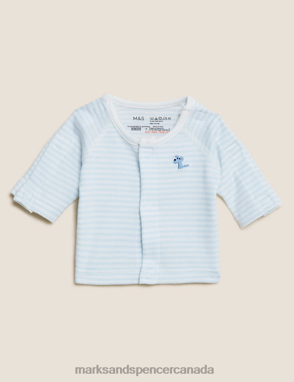 Marks and Spencer sale - Baby Blue Mix Clothing Marks & Spencer Adaptive Premature Jersey Jacket 20VTD7562