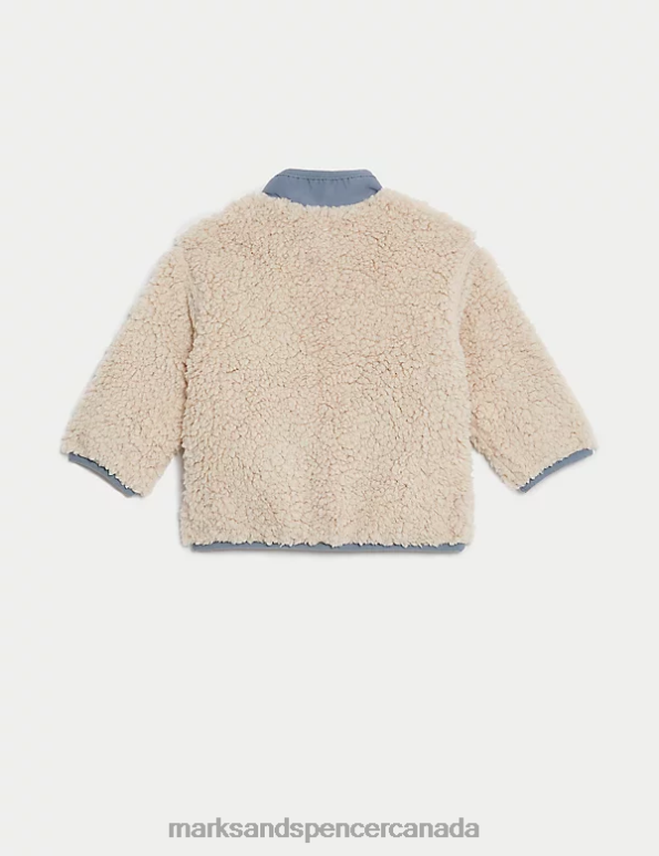 Marks and Spencer sale - Baby Oatmeal Mix Clothing Marks & Spencer Borg Jacket 20VTD7309