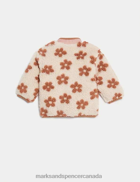 Marks and Spencer near me - Baby Oatmeal Mix Clothing Marks & Spencer Floral Borg Jacket 20VTD7647