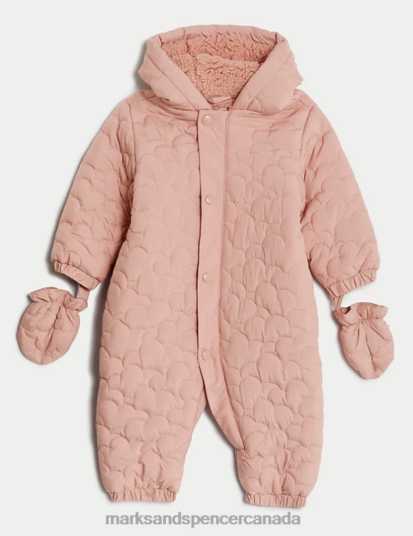Baby Pink Clothing Marks & Spencer Quilted Snowsuit 20VTD7676 - Marks and Spencer Canada locations