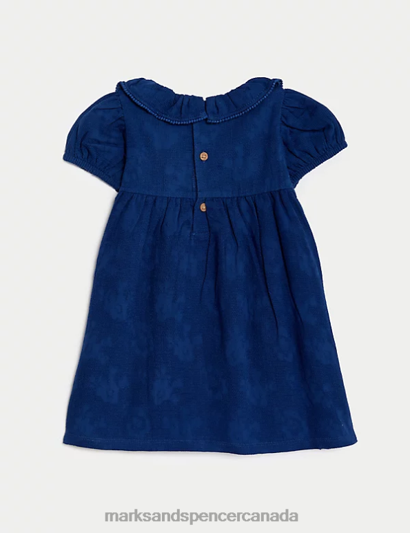 Baby Navy Clothing Marks & Spencer Pure Cotton Collared Dress 20VTD7700 - Marks and Spencer online