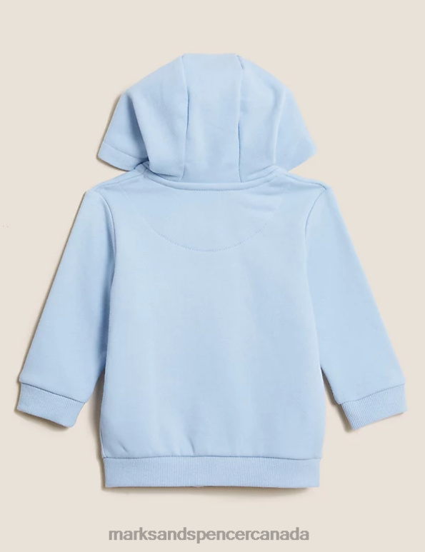 Marks and Spencer near me - Baby Blue Clothing Marks & Spencer Cotton Rich Plain Hoody 20VTD7351
