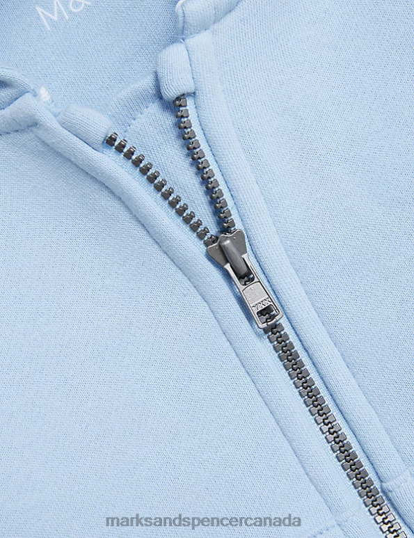 Marks and Spencer near me - Baby Blue Clothing Marks & Spencer Cotton Rich Plain Hoody 20VTD7351