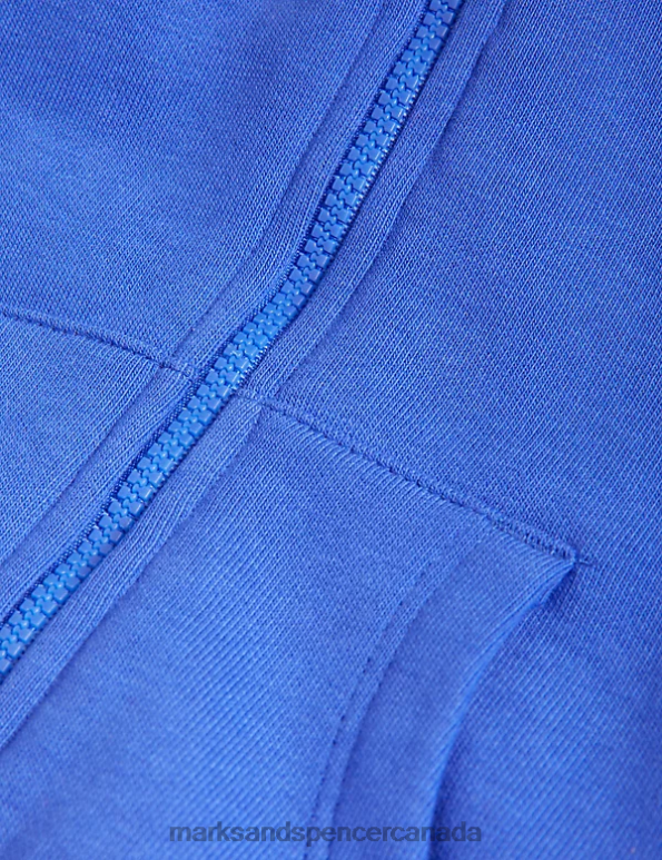 Marks and Spencer sale - Baby Bright Blue Clothing Marks & Spencer Cotton Rich Zip Hoodie 20VTD7368