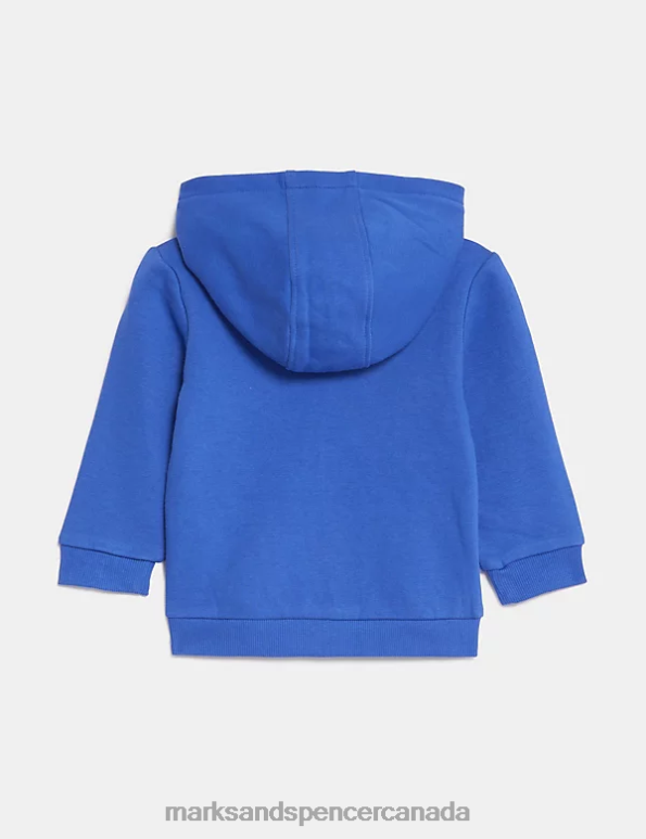 Marks and Spencer sale - Baby Bright Blue Clothing Marks & Spencer Cotton Rich Zip Hoodie 20VTD7368