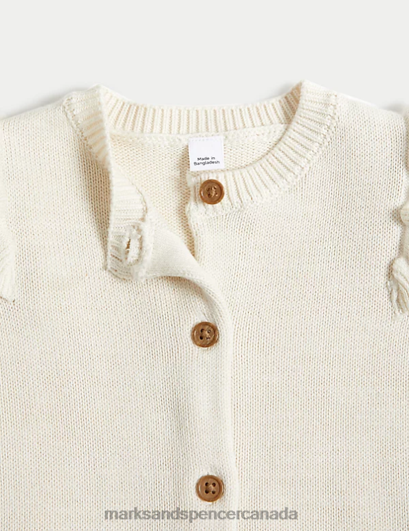 Marks and Spencer sale - Baby Cream Clothing Marks & Spencer Pure Cotton Knitted Cardigan 20VTD7822