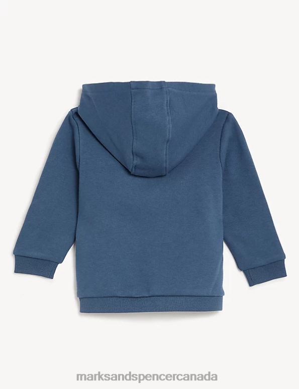 Baby Dark Blue Clothing Marks & Spencer Cotton Rich Zip Hoodie 20VTD7486 - Marks and Spencer Canada locations