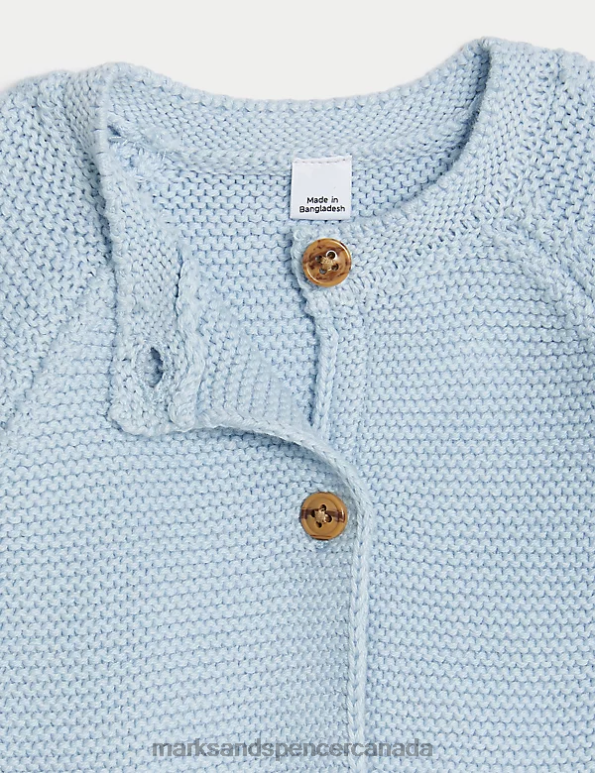 Marks and Spencer near me - Baby Ice Blue Clothing Marks & Spencer Pure Cotton Knitted Cardigan 20VTD7582