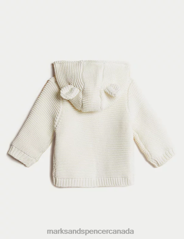 Baby Ivory Clothing Marks & Spencer Pure Cotton Chunky Knitted Cardigan 20VTD7338 - Marks and Spencer outlet