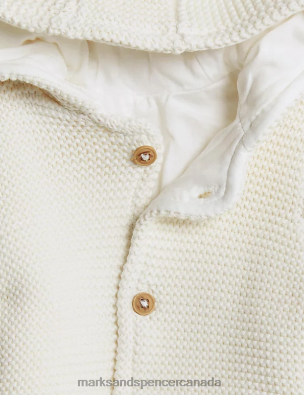 Baby Ivory Clothing Marks & Spencer Pure Cotton Chunky Knitted Cardigan 20VTD7338 - Marks and Spencer outlet