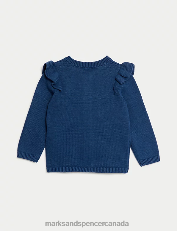Baby Navy Clothing Marks & Spencer Pure Cotton Knitted Cardigan 20VTD7823 - Marks and Spencer online