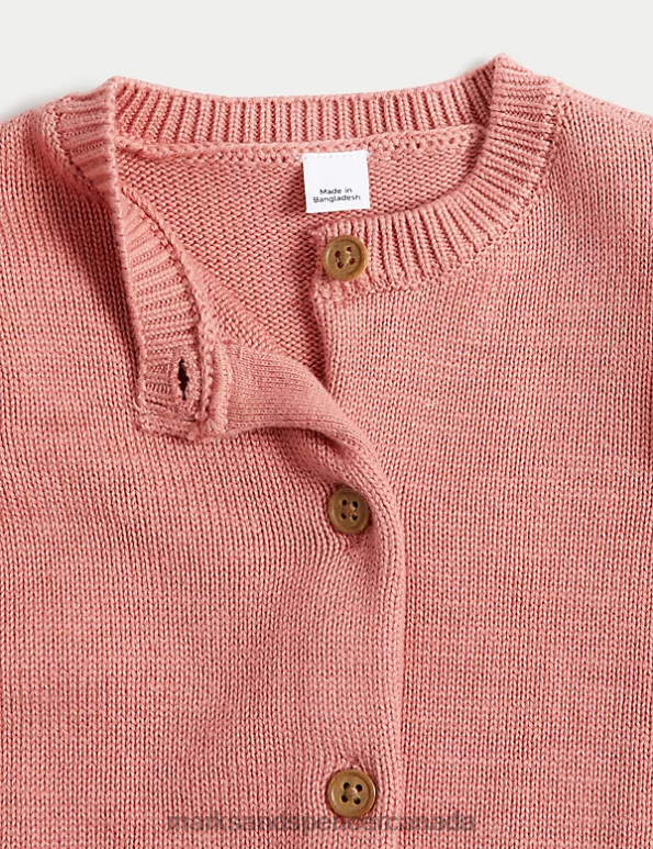 Baby Pink Clothing Marks & Spencer Pure Cotton Knitted Cardigan 20VTD7615 - Marks and Spencer online