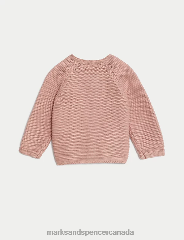 Marks and Spencer near me - Baby Pink Mix Clothing Marks & Spencer Pure Cotton Knitted Cardigan 20VTD7685