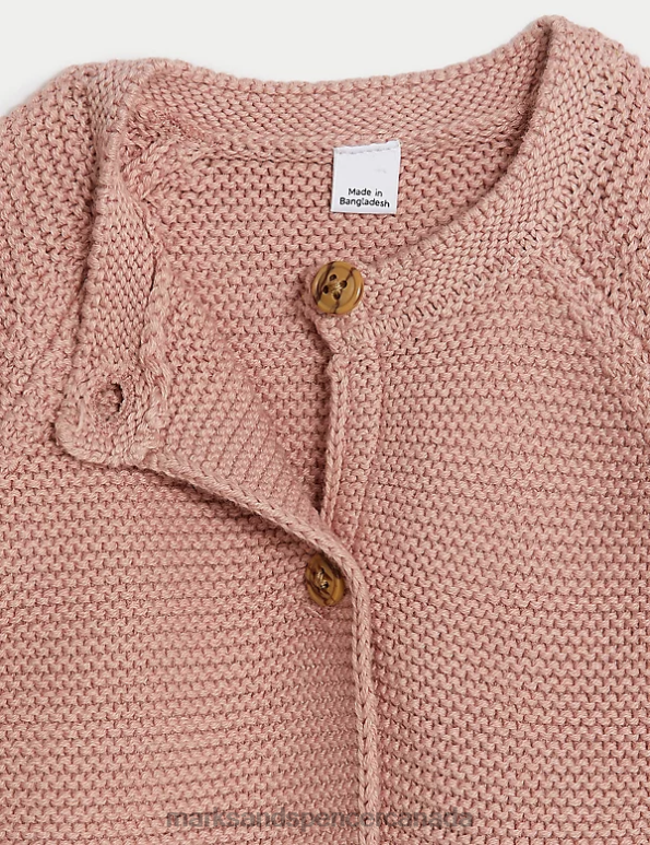 Marks and Spencer near me - Baby Pink Mix Clothing Marks & Spencer Pure Cotton Knitted Cardigan 20VTD7685