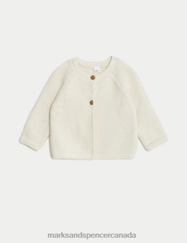 Marks and Spencer Canada - Baby White Mix Clothing Marks & Spencer Pure Cotton Cardigan 20VTD7580