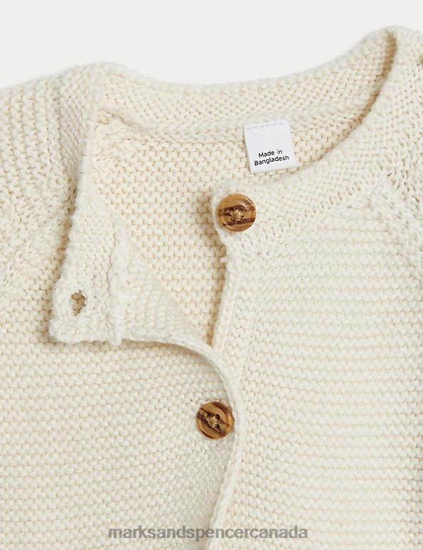 Marks and Spencer Canada - Baby White Mix Clothing Marks & Spencer Pure Cotton Cardigan 20VTD7580