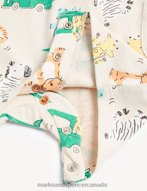 Baby Calico Clothing Marks & Spencer Pure Cotton Transport Print Bibshort 20VTD7598 - Marks and Spencer online