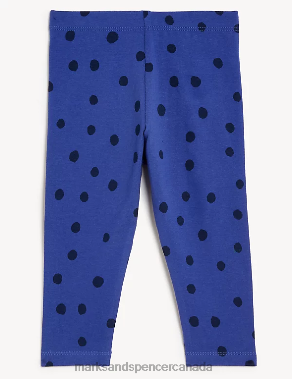 Marks and Spencer Canada - Baby Blue Clothing Marks & Spencer Cotton Rich Spot Leggings 20VTD7764