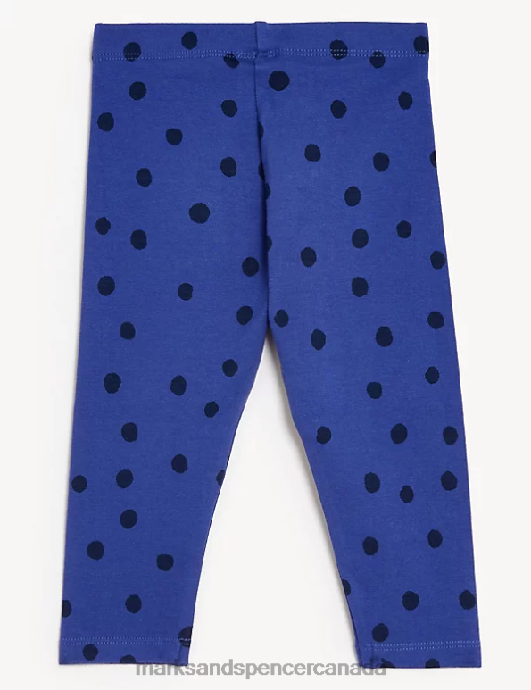 Marks and Spencer Canada - Baby Blue Clothing Marks & Spencer Cotton Rich Spot Leggings 20VTD7764