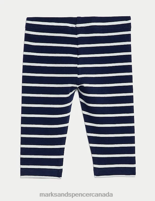 Baby Blue Mix Clothing Marks & Spencer Cotton Rich Striped Leggings 20VTD7705 - Marks and Spencer Canada locations