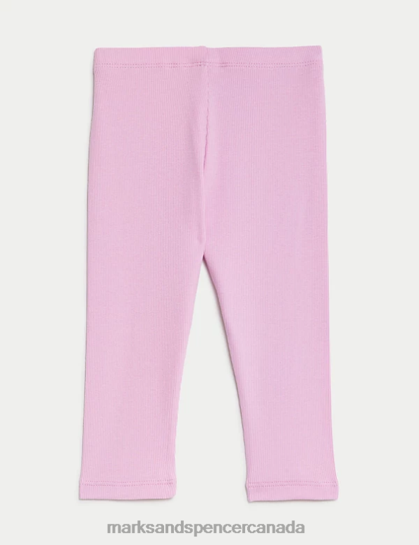 Baby Cool Pink Clothing Marks & Spencer Cotton Rich Ribbed Leggings 20VTD7910 - Marks and Spencer outlet