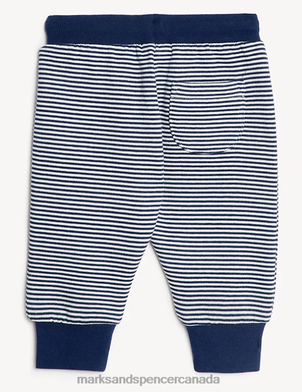 Baby Indigo Clothing Marks & Spencer Cotton Rich Striped Joggers 20VTD7452 - Marks and Spencer online