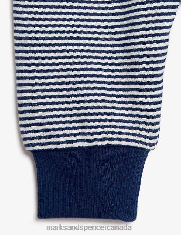 Baby Indigo Clothing Marks & Spencer Cotton Rich Striped Joggers 20VTD7452 - Marks and Spencer online