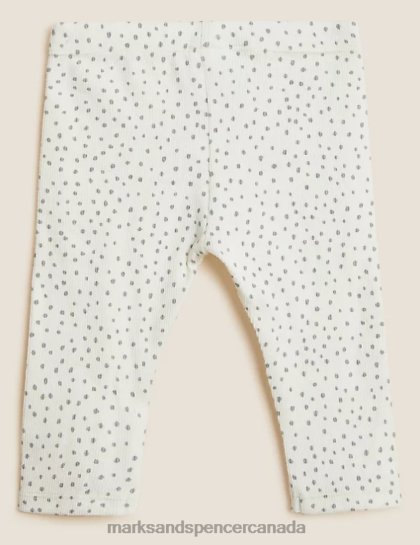 Marks and Spencer sale - Baby Ivory Mix Clothing Marks & Spencer Cotton Rich Spot Leggings 20VTD7792