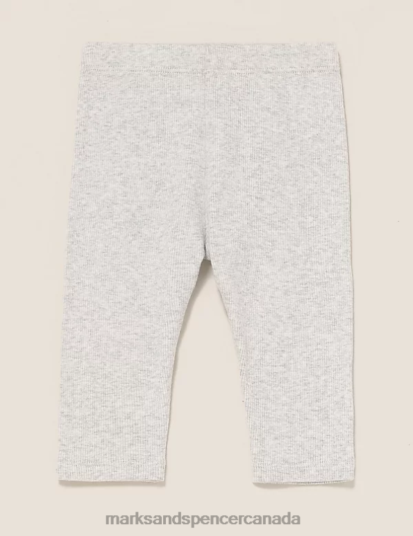 Marks and Spencer Canada - Baby Light Grey Clothing Marks & Spencer Cotton Rich Ribbed Leggings 20VTD8004