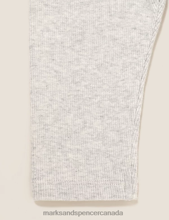 Marks and Spencer Canada - Baby Light Grey Clothing Marks & Spencer Cotton Rich Ribbed Leggings 20VTD8004