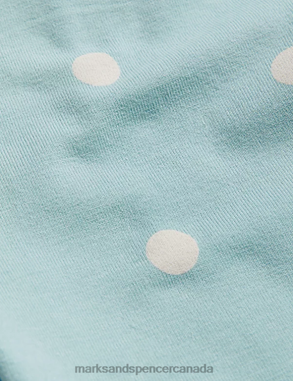 Baby Light Teal Clothing Marks & Spencer Cotton Rich Spot Leggings 20VTD7735 - Marks and Spencer online